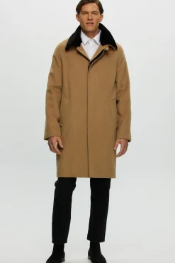 Men's Loro Piana Cashmere Short Coat With Detachable Select Shearling Lamb Collar