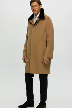 Men's Loro Piana Cashmere Short Coat With Detachable Select Shearling Lamb Collar