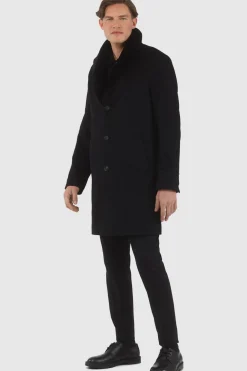 Men's Loro Piana Cashmere Short Coat With Detachable Select Shearling Lamb Collar