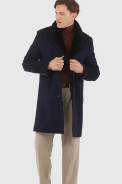 Men's Loro Piana Cashmere Short Coat With Detachable Select Shearling Lamb Collar