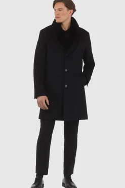 Men's Loro Piana Cashmere Short Coat With Detachable Select Shearling Lamb Collar