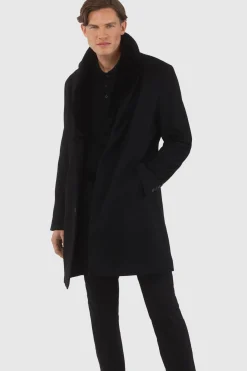 Men's Loro Piana Cashmere Short Coat With Detachable Select Shearling Lamb Collar