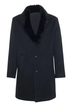 Men's Loro Piana Cashmere Short Coat With Detachable Select Shearling Lamb Collar