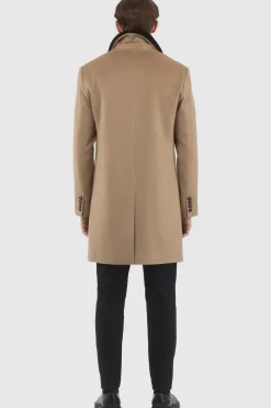 Men's Loro Piana Cashmere Short Coat With Detachable Select Shearling Lamb Collar