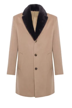 Men's Loro Piana Cashmere Short Coat With Detachable Select Shearling Lamb Collar