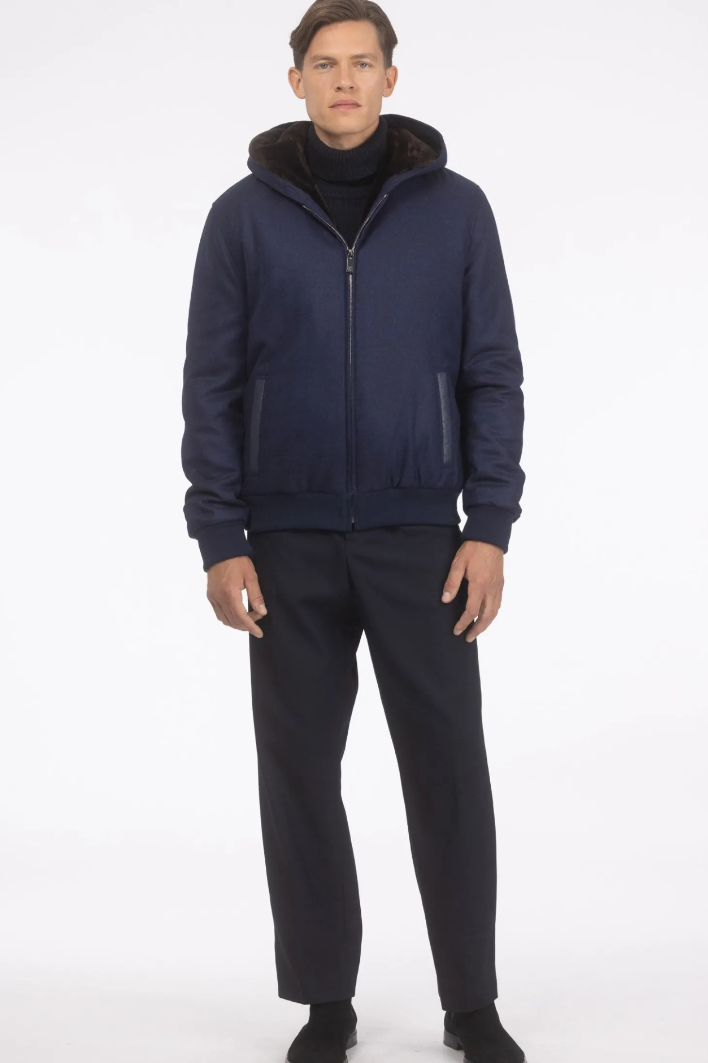 Men's Loro Piana Cashmere & Wool Jacket With Select Shearling Lamb Lining