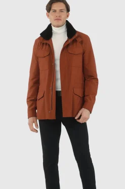 Men's Loro Piana Storm System Lined Jacket W/ Det. Shearling Lamb Collar, Concealed Hood