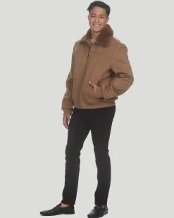 Men's Loro Piana Wool Jacket With Detachable Select Shearling Lamb Collar