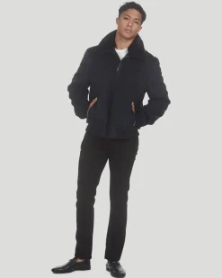 Men's Loro Piana Wool Jacket With Detachable Select Shearling Lamb Collar