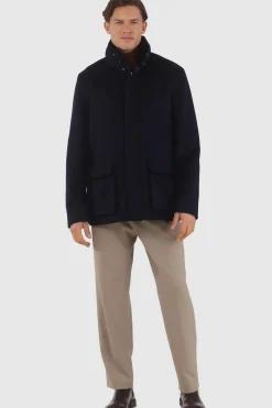 Men's Loro Piana Wool Jacket With Detachable Select Shearling Lamb Collar