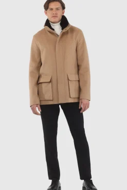 Men's Loro Piana Wool Jacket With Detachable Select Shearling Lamb Collar