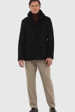 Men's Loro Piana Wool Jacket With Detachable Select Shearling Lamb Collar