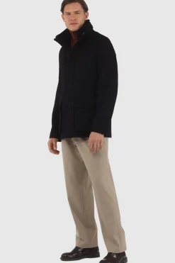 Men's Loro Piana Wool Jacket With Detachable Select Shearling Lamb Collar