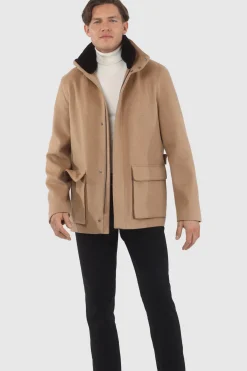 Men's Loro Piana Wool Jacket With Detachable Select Shearling Lamb Collar