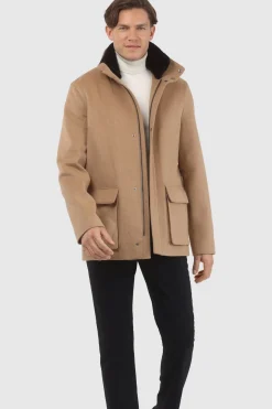 Men's Loro Piana Wool Jacket With Detachable Select Shearling Lamb Collar