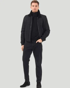Men's Merino Shearling Lamb Bomber Jacket