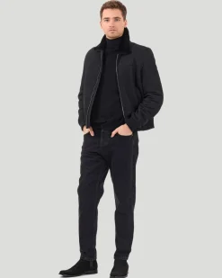 Men's Merino Shearling Lamb Bomber Jacket