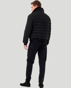 Men's Quilted Wool Jacket With Detachable Select Shearling Lamb Collar
