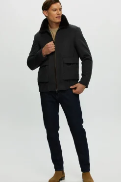 Men's Select Fabric Jacket With Merino Shearling Lamb