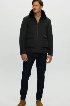 Men's Select Fabric Jacket With Merino Shearling Lamb