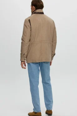 Men's Select Fabric Jacket With Merino Shearling Lamb Collar