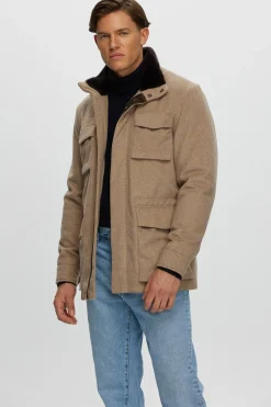 Men's Select Fabric Jacket With Merino Shearling Lamb Collar