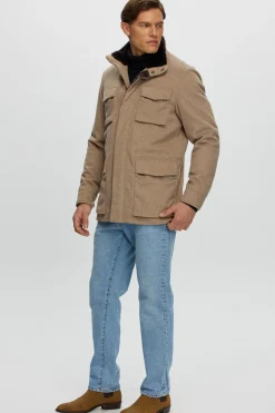 Men's Select Fabric Jacket With Merino Shearling Lamb Collar