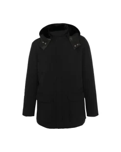 Men's Select Shearling Lamb Lined Parka With Leather Trim And Detachable Select Shearling Lamb Collar And Hood