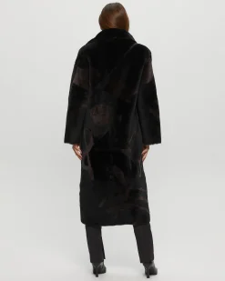 Merino Shearling Lamb Coat With Intarsia