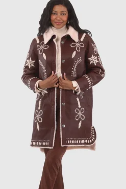 Merino Shearling Lamb Stroller With Embroidery