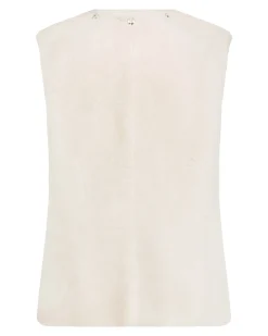 Merino Shearling Lamb Vest With Embellishment