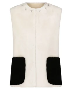 Merino Shearling Lamb Vest With Embellishment