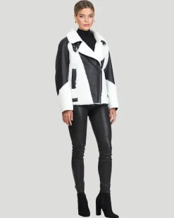 Merino Shearling Lamb Zip Moto Jacket
