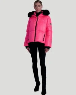 Neon Après-Ski Jacket With Detachable Toscana Shearling Lamb Hood Trim
