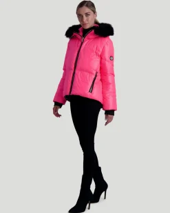Neon Après-Ski Jacket With Detachable Toscana Shearling Lamb Hood Trim