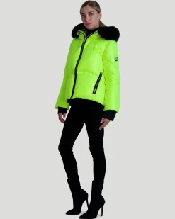 Neon Après-Ski Jacket With Detachable Toscana Shearling Lamb Hood Trim
