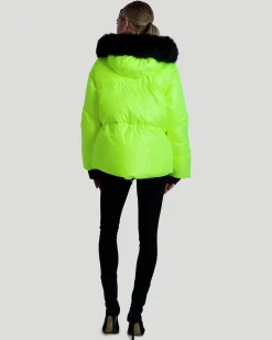 Neon Après-Ski Jacket With Detachable Toscana Shearling Lamb Hood Trim