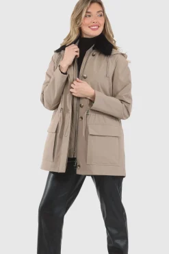 Parka With Detachable Hood And Select Shearling Lamb Collar, Removable Vest (2 Pcs)