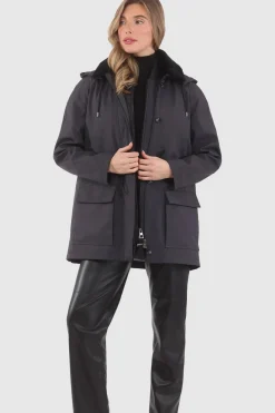 Parka With Detachable Hood And Select Shearling Lamb Collar, Removable Vest (2 Pcs)