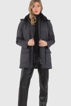 Parka With Detachable Hood And Select Shearling Lamb Collar, Removable Vest (2 Pcs)