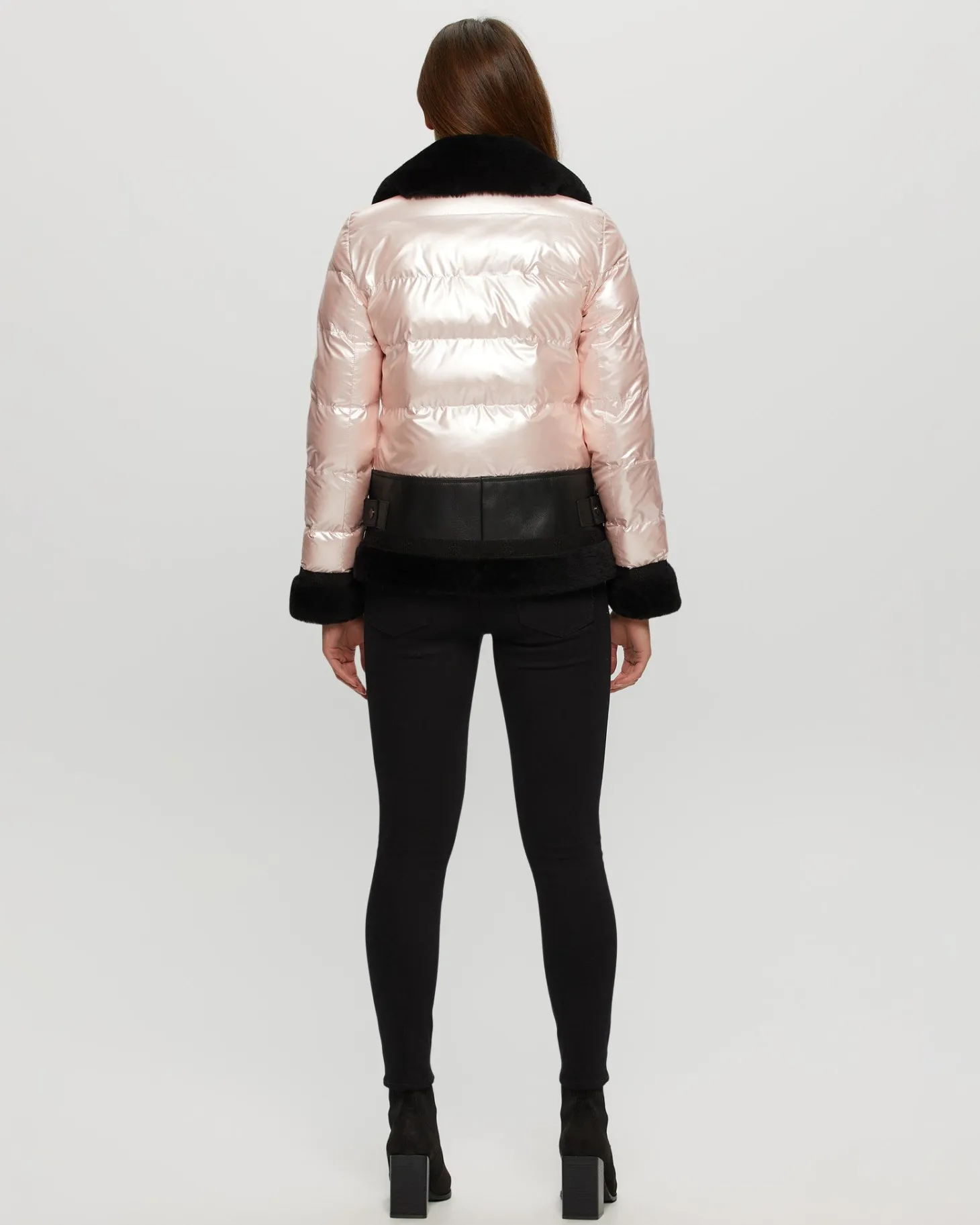 Quilted Jacket With Merino Shearling Lamb Trim