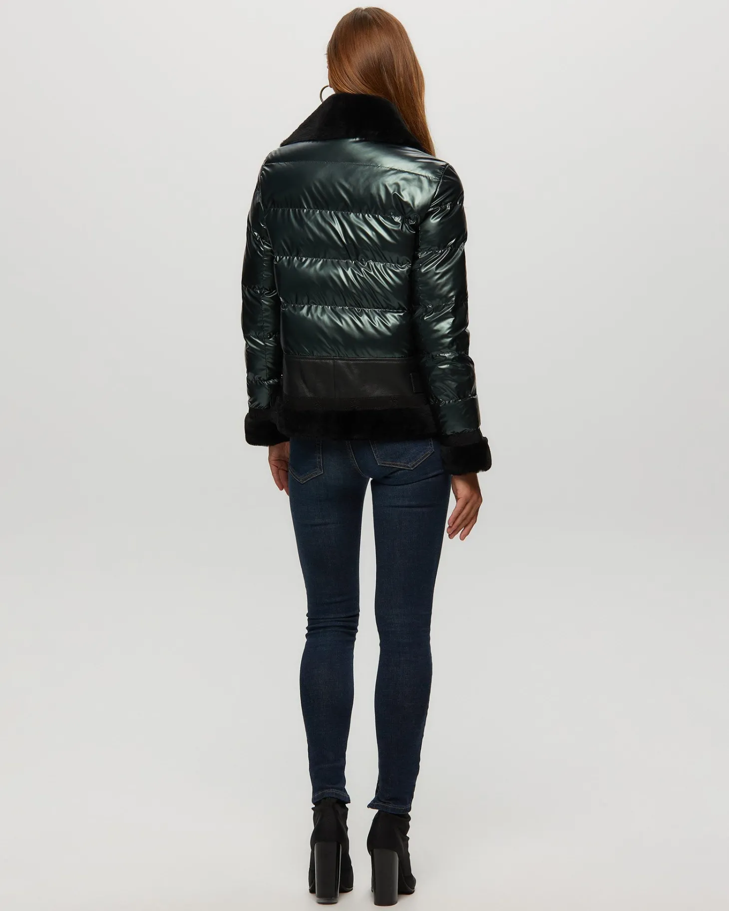 Quilted Jacket With Merino Shearling Lamb Trim