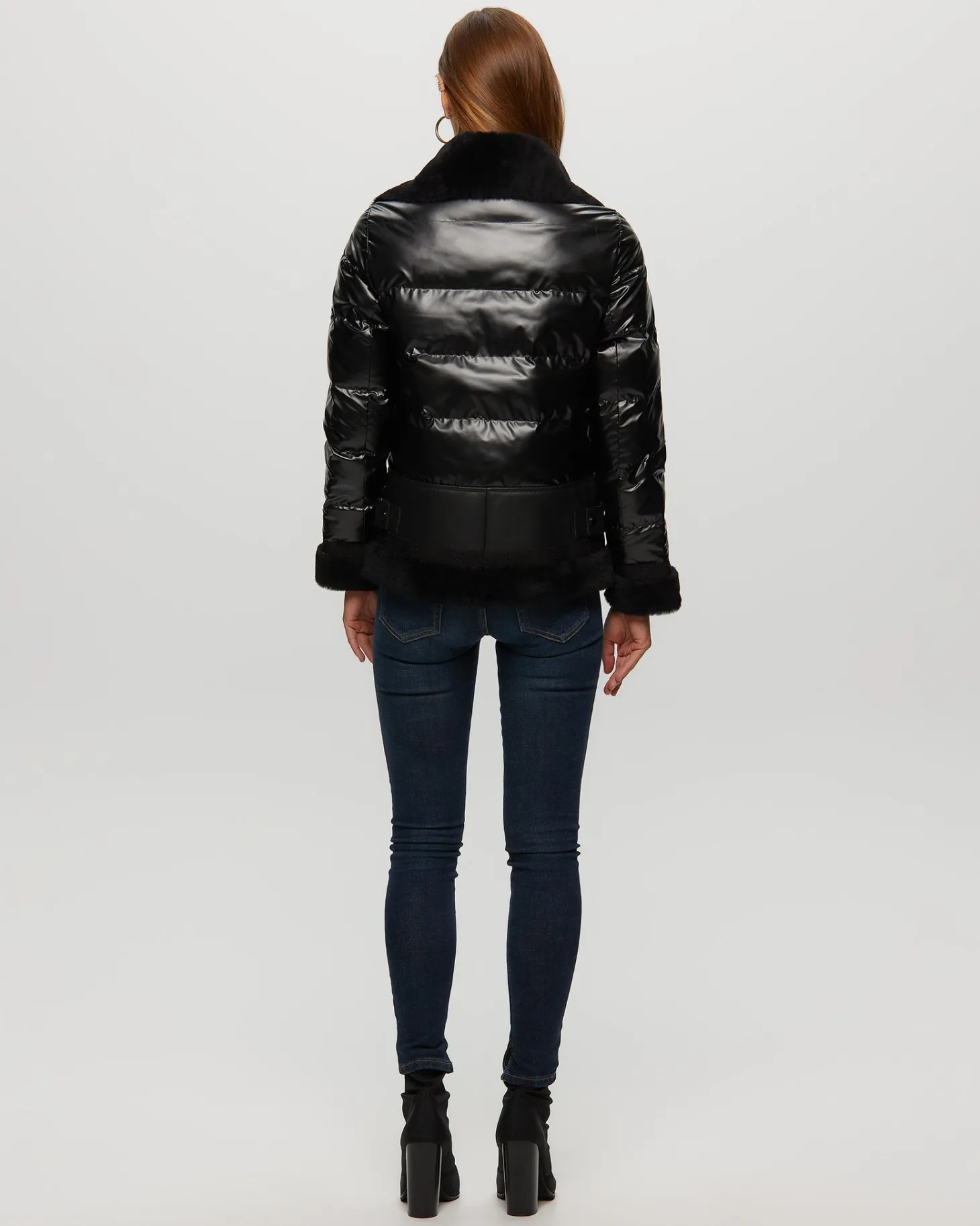 Quilted Jacket With Merino Shearling Lamb Trim