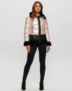 Quilted Jacket With Merino Shearling Lamb Trim