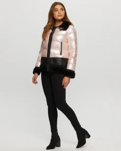 Quilted Jacket With Merino Shearling Lamb Trim