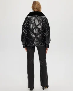 Quilted Jacket With Select Shearling Lamb Collar