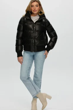 Quilted Leather Jacket With Detachable Sleeves