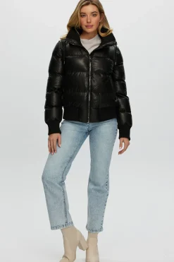 Quilted Leather Jacket With Detachable Sleeves