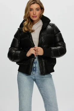 Quilted Leather Jacket With Detachable Sleeves