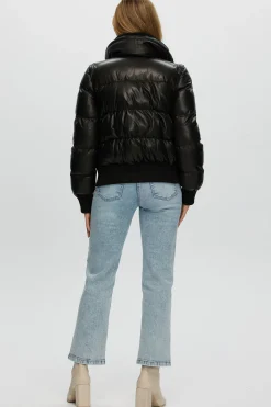 Quilted Leather Jacket With Detachable Sleeves